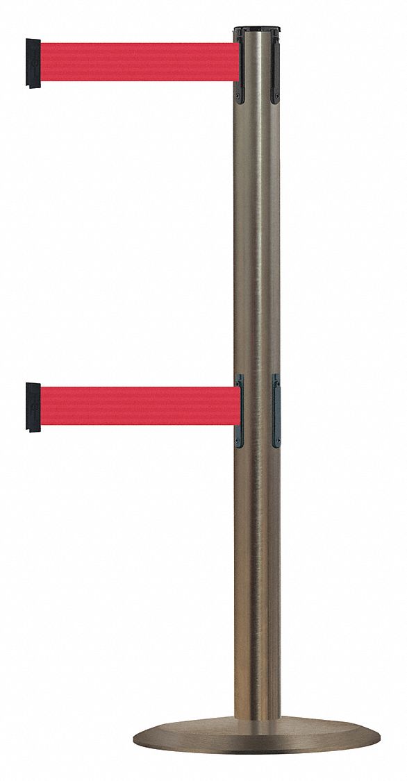 Barrier Post with Belt, 7-1/2 ft. L, Red