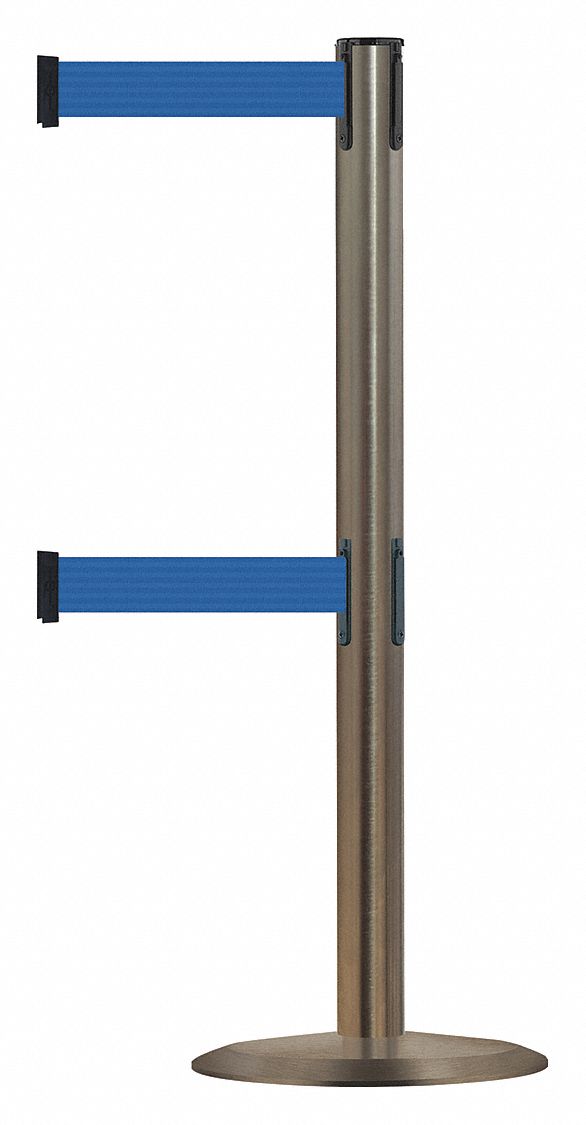 Barrier Post with Belt, 7-1/2 ft. L, Blue