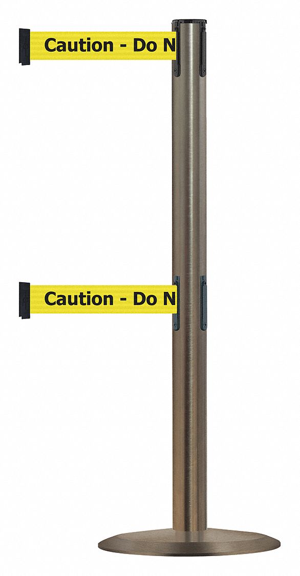 Barrier Post w/ Belt, 38 In. H, Metal Base