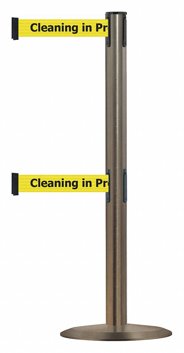 Barrier Post w/ Belt, 38 In. H, Metal Base