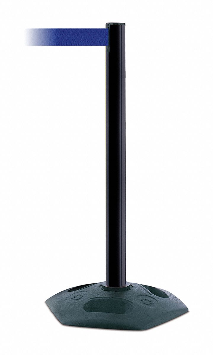 Black Plastic Tensabarrier 885-33-STD-NO-L5X-C Post 38 Height 16 Length 7 6 Length Blue Belt 2.5 Wide 