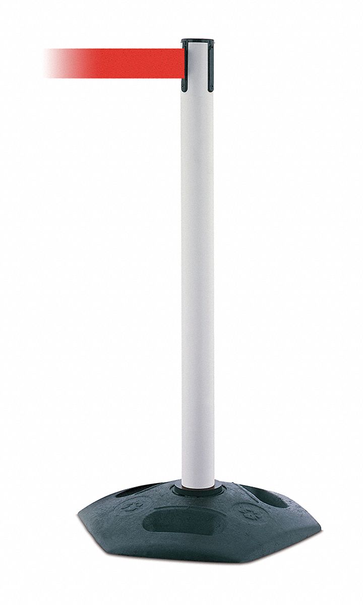 Barrier Post with Belt, 7-1/2 ft. L, Red
