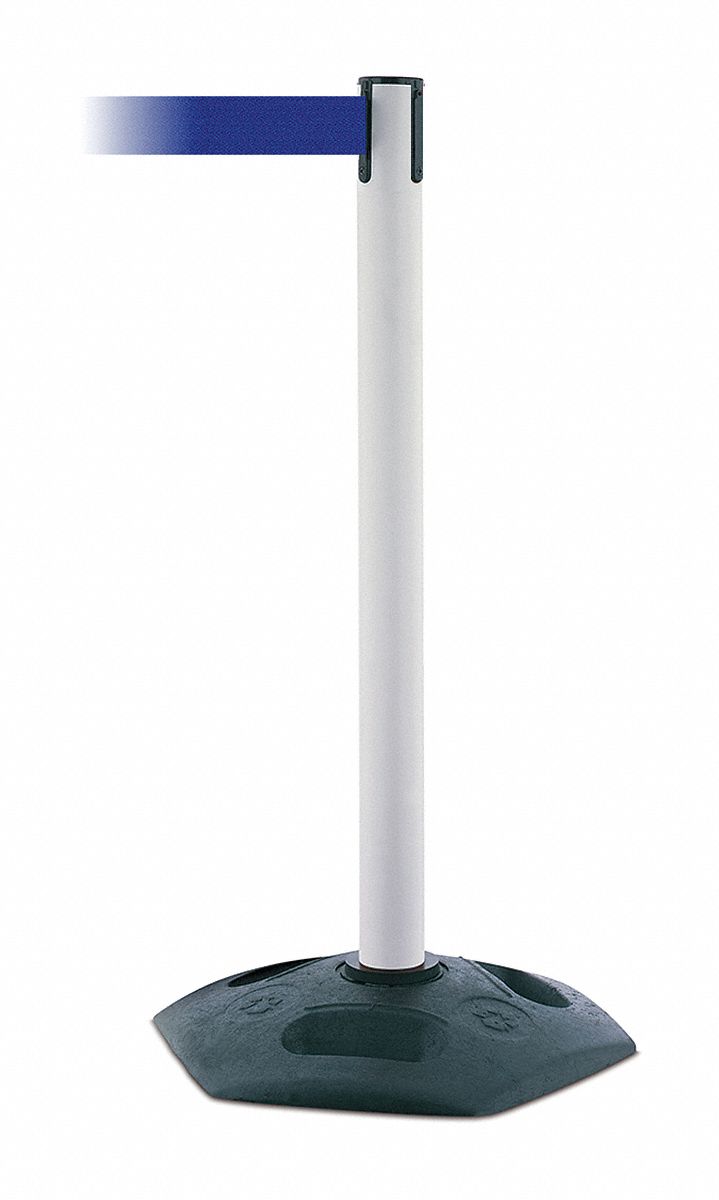 Barrier Post with Belt, 7-1/2 ft. L, Blue