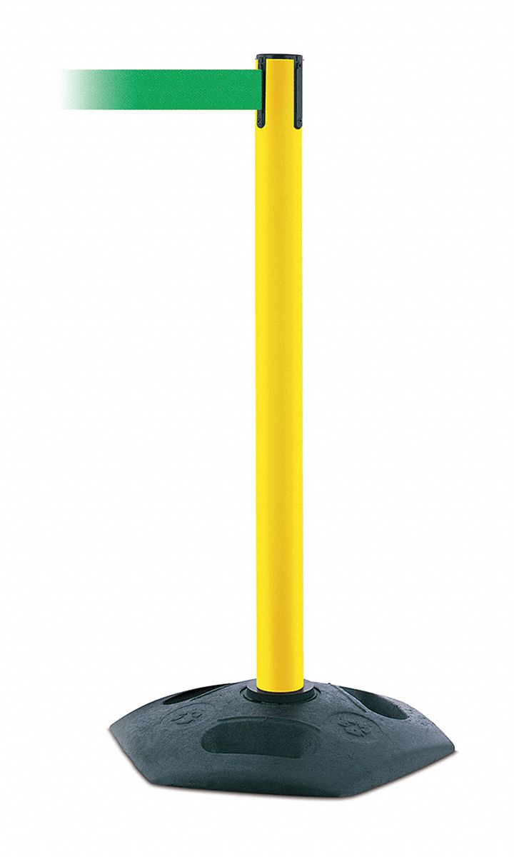 Barrier Post with Belt, 7-1/2 ft. L, Green