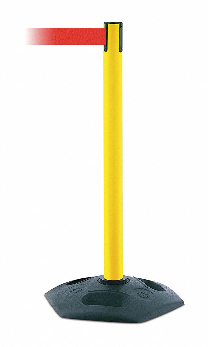Barrier Post with Belt, 7-1/2 ft. L, Red
