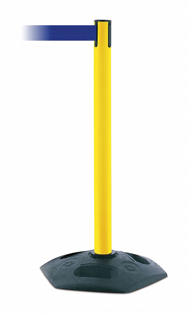 Barrier Post with Belt, 7-1/2 ft. L, Blue