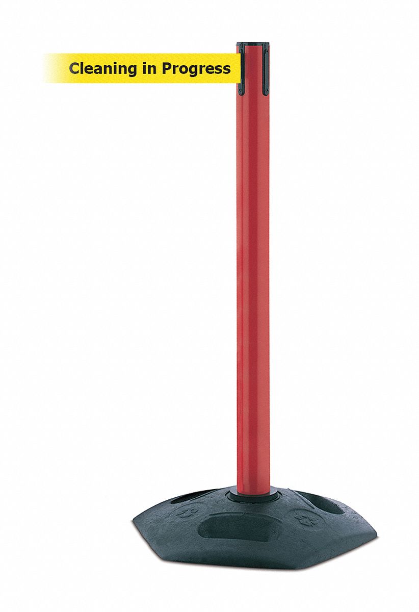 Barrier Post with Belt, PVC, Red