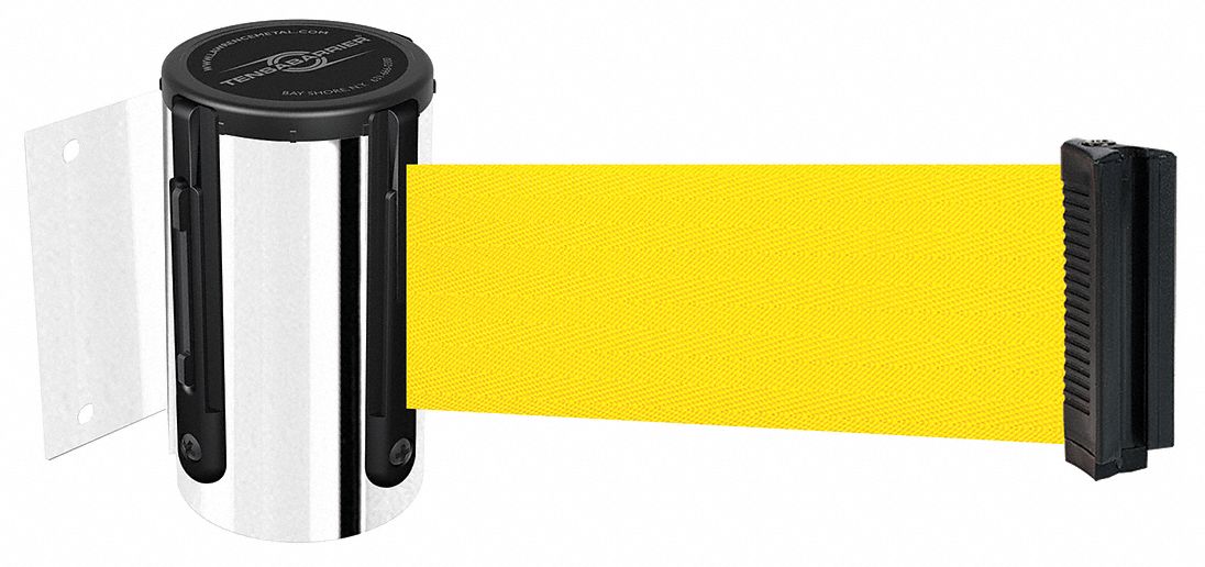Belt Barrier,  Chrome, Belt Yellow