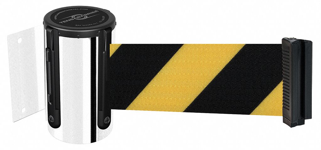 Belt Barrier,  Chrome, Belt Yellow/Black