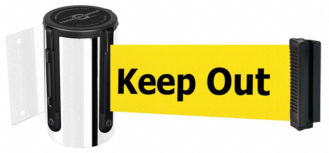 Belt Barrier, Chrome, Belt Yellow