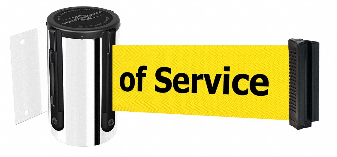 Belt Barrier, Chrome, Belt Yellow