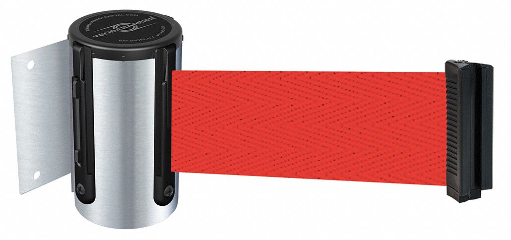 Belt Barrier,  Chrome, Belt Red