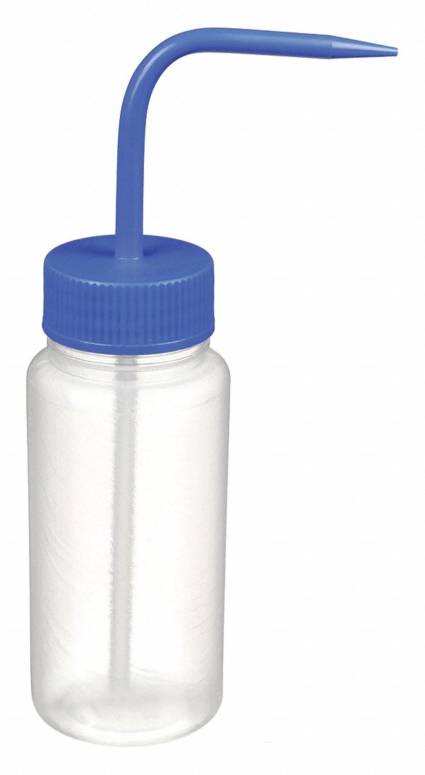 Wash Bottle: 8.45 fl oz Capacity - oz, 250 mL Capacity - mL, No Imprinting or Write On, Nonvented