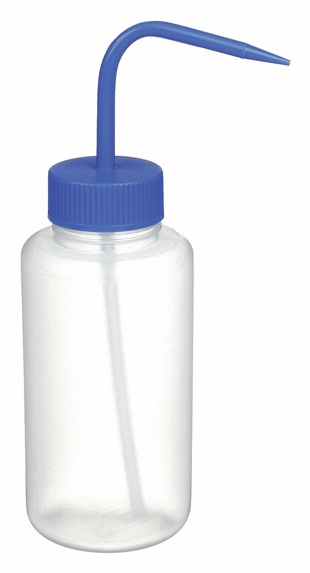 Wash Bottle: 16.9 fl oz Capacity - oz, 500 mL Capacity - mL, No Imprinting or Write On, Nonvented