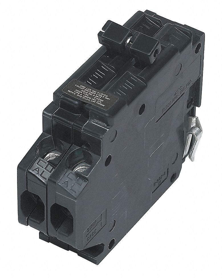Miniature Circuit Breaker: 15 A Amps, 120/240V AC, 1 in Wd, 10kA at 120/240V AC
