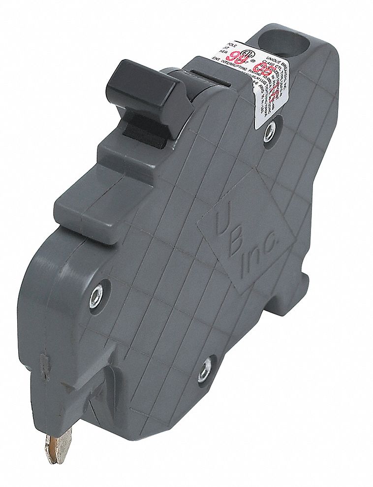Miniature Circuit Breaker: 20 A Amps, 120V AC, 0.5 in Wd, 10kA at 120V AC
