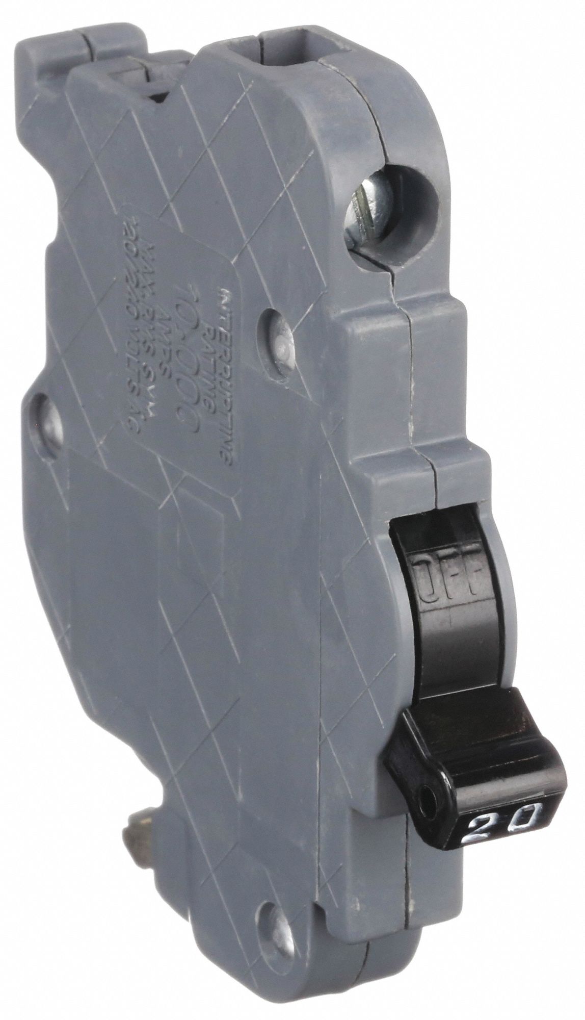 Miniature Circuit Breaker: 20 A Amps, 120V AC, 0.5 in Wd, 10kA at 120V AC, 1 Poles