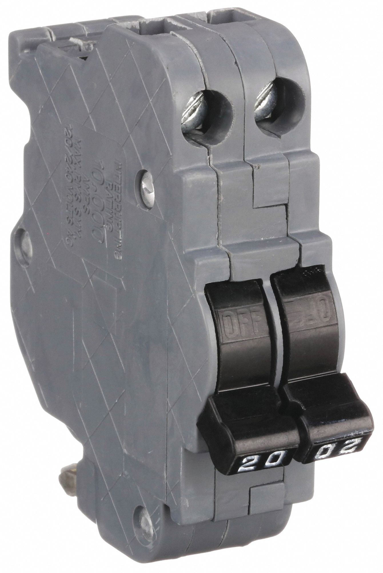 Miniature Circuit Breaker: 20 A Amps, 120/240V AC, 1 in Wd, 10kA at 120/240V AC, 2 Poles