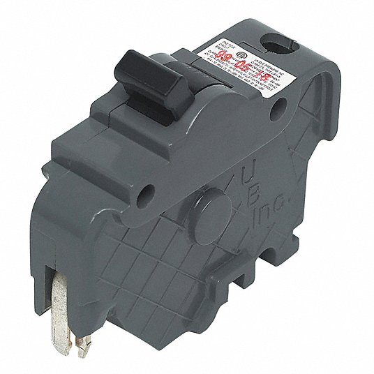 Miniature Circuit Breaker: 15 A Amps, 120V AC, 1 in Wd, 10kA at 120V AC