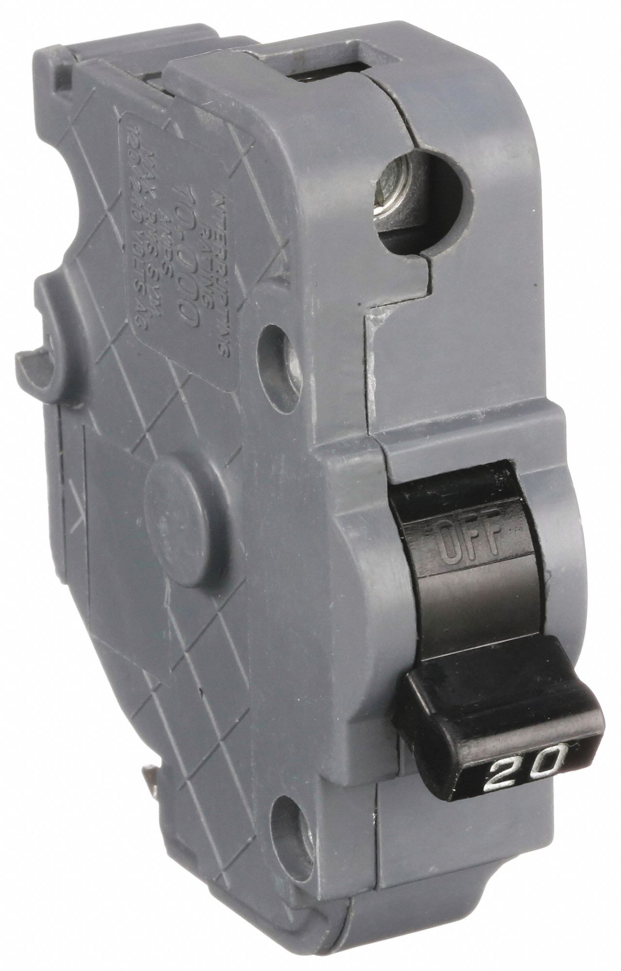 Miniature Circuit Breaker: 20 A Amps, 120V AC, 1 in Wd, 10kA at 120V AC, 1 Poles