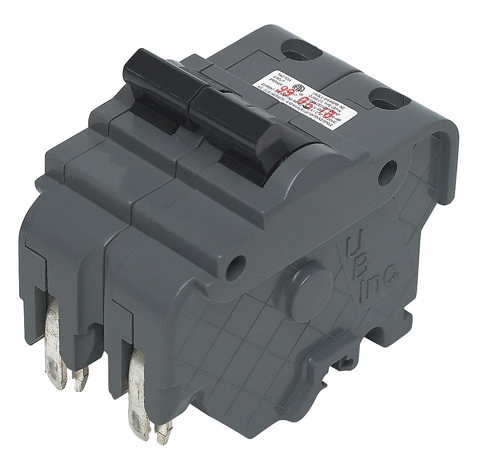 Miniature Circuit Breaker: 15 A Amps, 120/240V AC, 2 in Wd, 10kA at 120/240V AC, 2 Poles