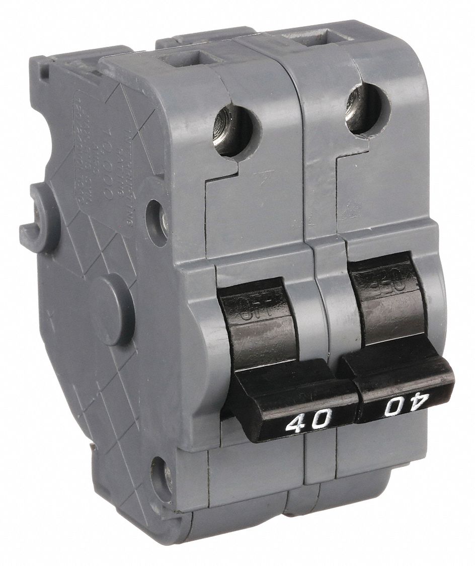 Miniature Circuit Breaker: 40 A Amps, 120/240V AC, 2 in Wd, 10kA at 120/240V AC, 2 Poles