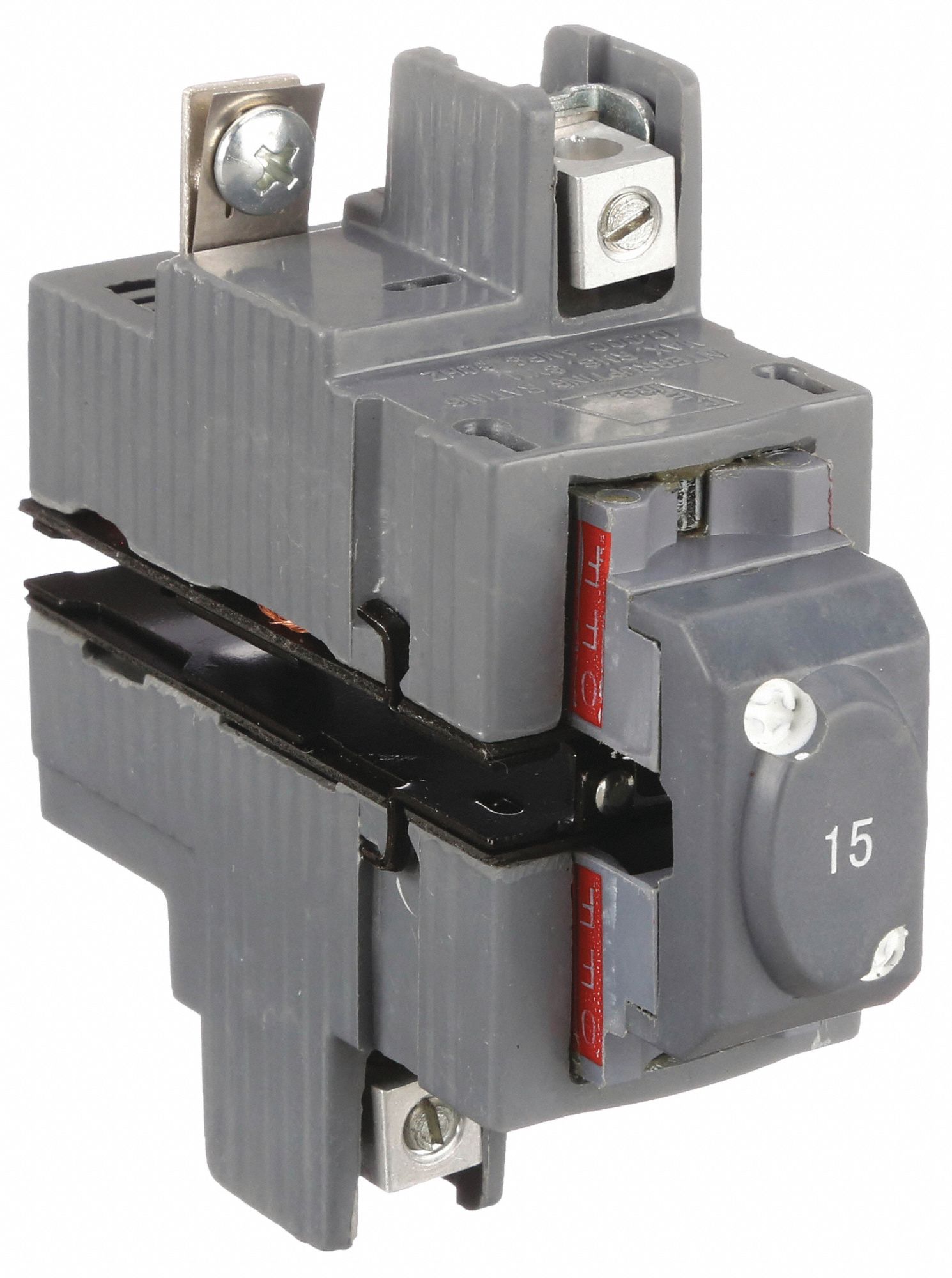 Miniature Circuit Breaker: 15 A Amps, 120/240V AC, 1.5 in Wd, 10kA at 120/240V AC, 2 Poles
