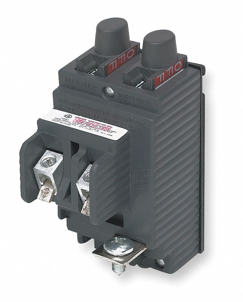 Miniature Circuit Breaker: 20/20 A Amps, 120V AC, 1.5 in Wd, 10kA at 120V AC