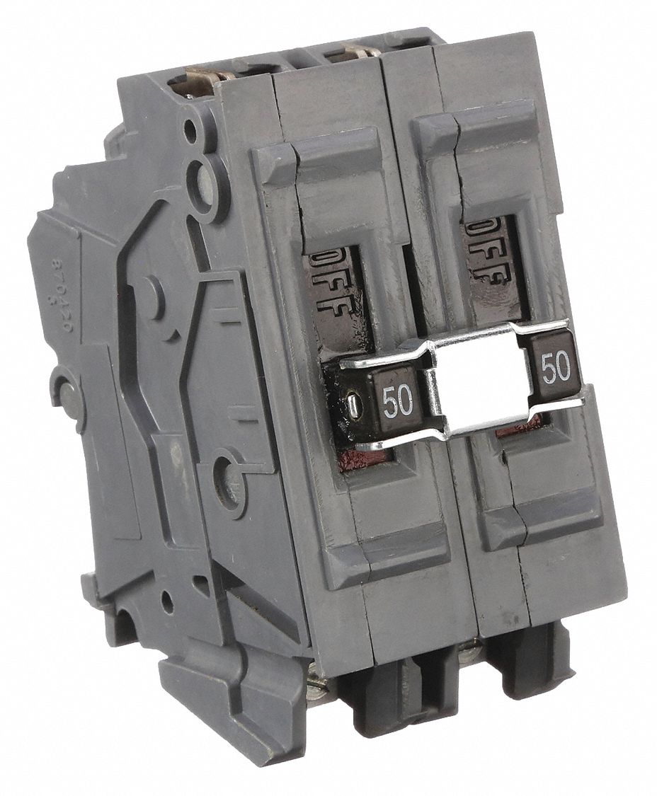 Miniature Circuit Breaker: 50 A Amps, 120/240V AC, 2 in Wd, 10kA at 120/240V AC, 2 Poles