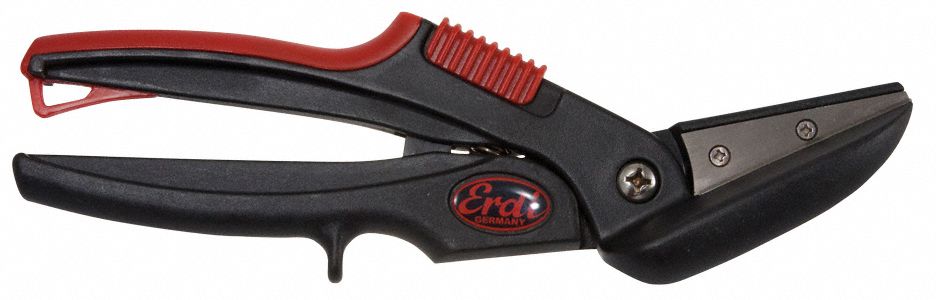 Metal Cutting Snip: Straight, 9 1/4 in Overall Lg, 2 in Cutting Lg, Stainless Steel, Plastic