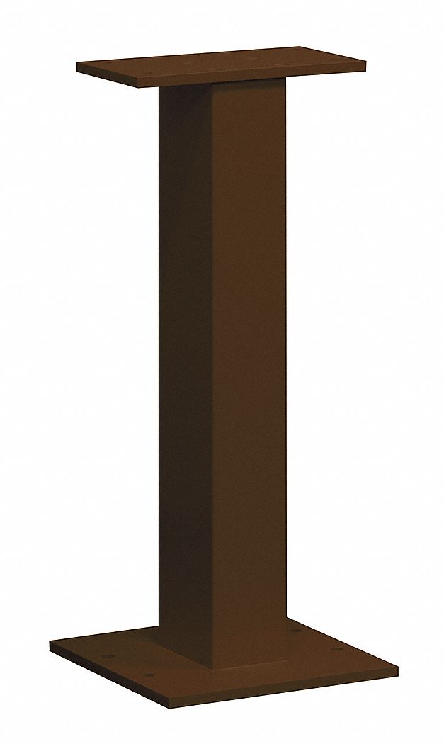 Pedestal: Aluminum, Powder Coated, Bolt Mounted, 28 1/2 in H x 12 in W x 12 in D