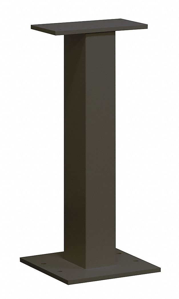 Pedestal: Aluminum, Powder Coated, Black, Bolt Mounted, 28 1/2 in H x 12 in W x 12 in D