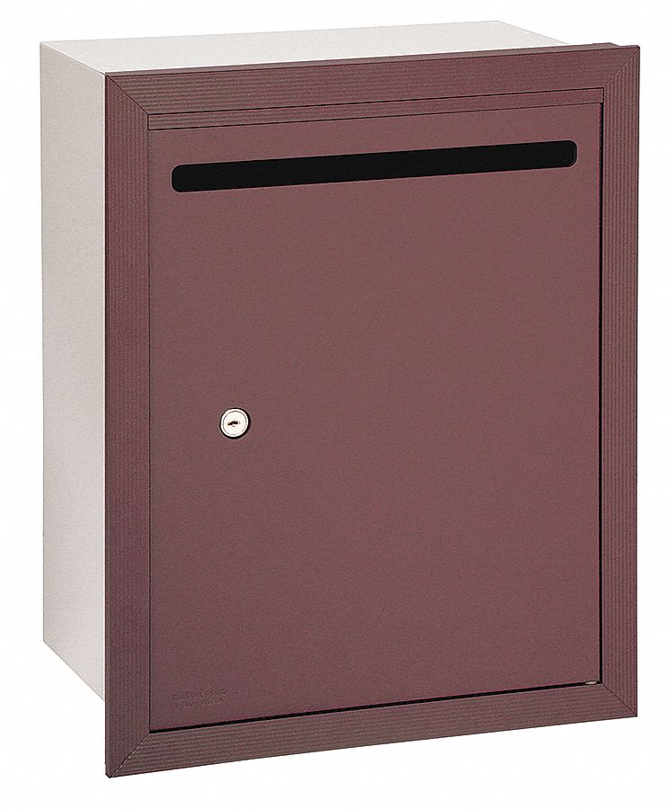 Letter Box: 1 Doors, 19 in H x 15 in W x 6 3/4 in D, Recessed Mounting, Powder Coated