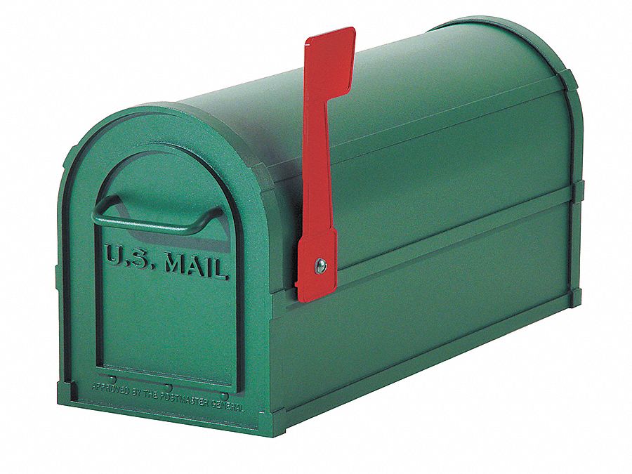 SALSBURY INDUSTRIES Heavy Duty Mailbox, Green, 9.5x7.5x20.5 In 3YNZ3