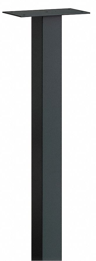 Post: Aluminum, Powder Coated, Black, In Ground Mounted, 60 in H x 3 1/2 in W x 3 1/2 in D