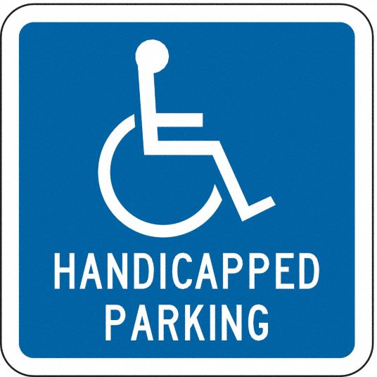 Zing Handicap Parking Sign, Mutcd Code G-42, Square, Aluminum - 6cfz1 