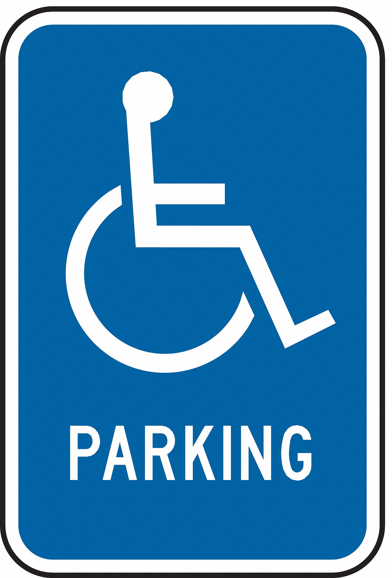 18 in x 12 in Nominal Sign Size, Aluminum, Handicap Parking Sign ...