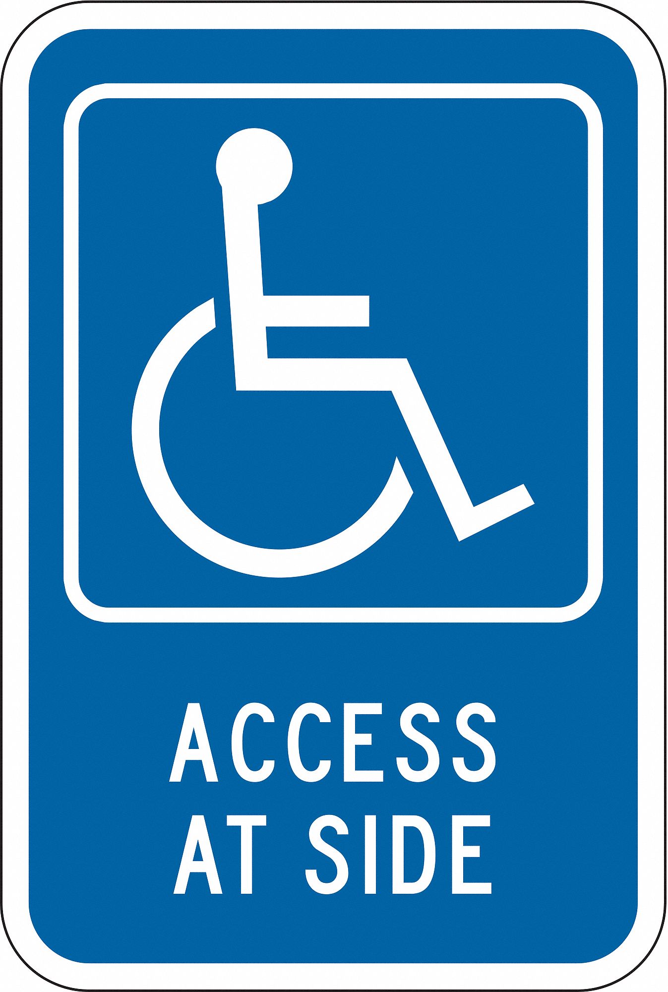 Handicap Parking Sign: 18 in x 12 in Nominal Sign Size, Aluminum, 0.063 in, High Intensity Prismatic