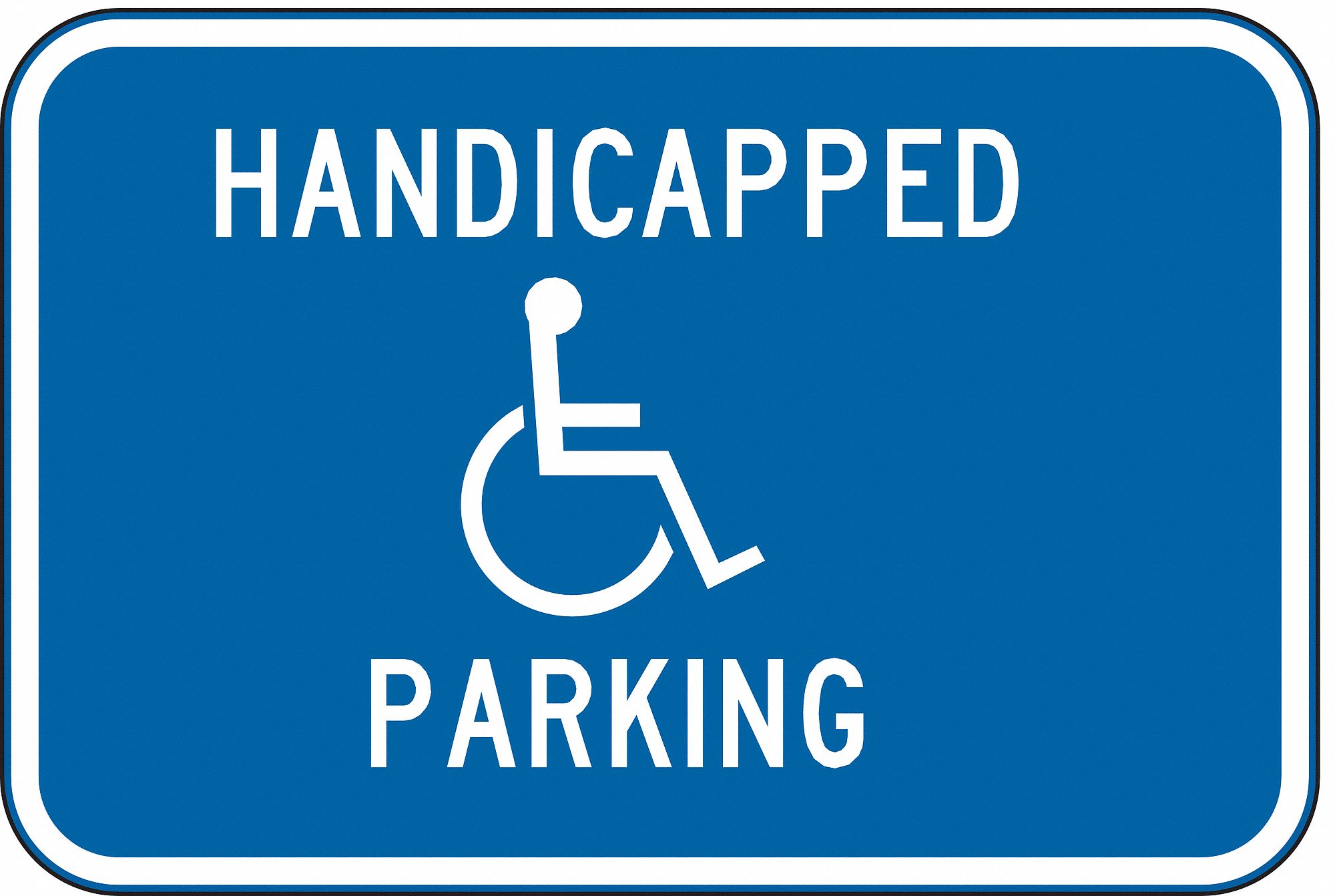 Handicap Parking Sign, MUTCD Code G-42, Rectangle, Aluminum - Grainger