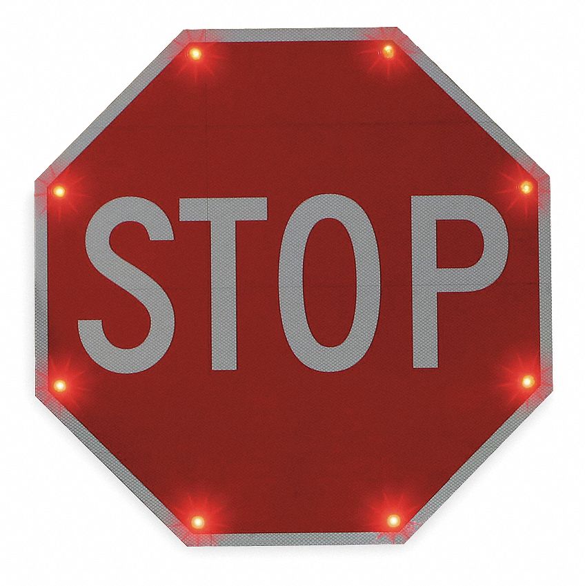 TAPCO LED Stop Sign, Sign Legend Stop, Basic Power Source PlugIn
