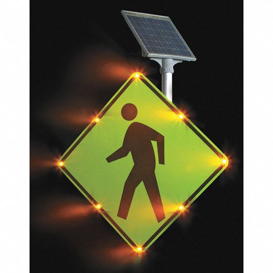 Economy Solar Powered Flashing LED PEDESTRIAN CROSSING Sign