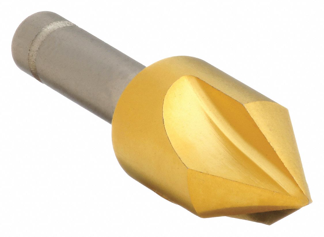 Countersink: 1 1/2 in Body Dia., 3/4 in Shank Dia., TiN Finish, 3 1/4 in Overall Lg, Cobalt