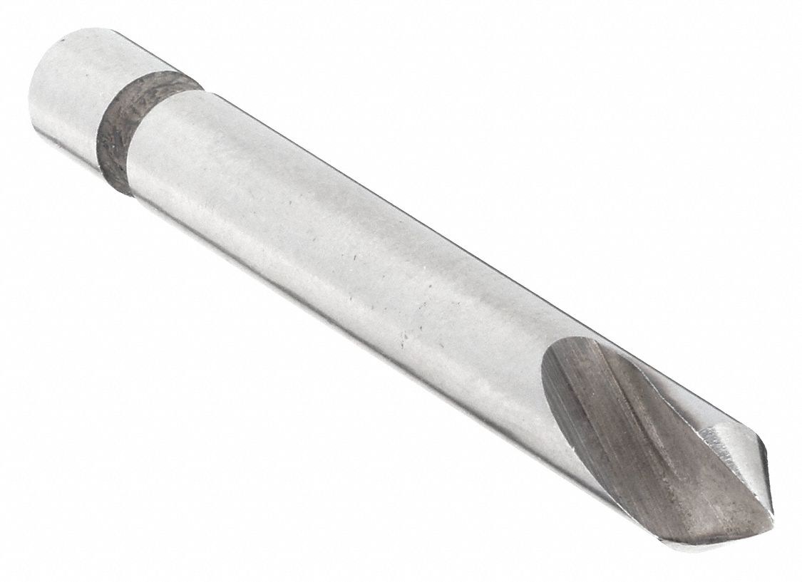 Countersink: 1/2 in Body Dia., 1/4 in Shank Dia., Bright (Uncoated) Finish, 2 in Overall Lg