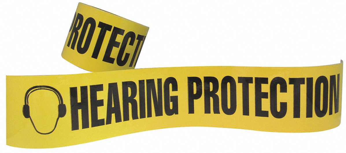 Floor Marking Tape: Message, Message, Black/Yellow, Facility Safey, 3 in x 54 ft, 5.5 mil Tape Thick