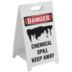 Danger: Chemical Spill Keep Away Folding Signs