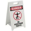 Danger: No Pedestrian Traffic Folding Signs