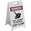 Danger: Spill Cleanup In Progress Stay Clear Folding Signs image