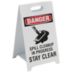 Danger: Spill Cleanup In Progress Stay Clear Folding Signs