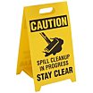 Caution: Spill Cleanup In Progress Stay Clear Folding Signs image