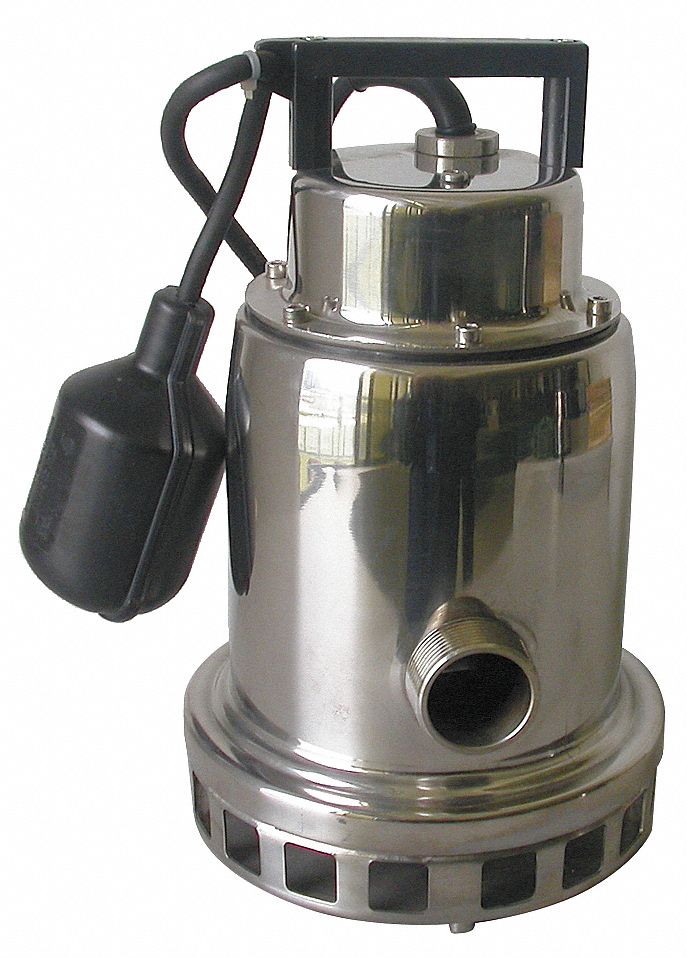 pump sump submersible hp grainger dayton steel stainless float